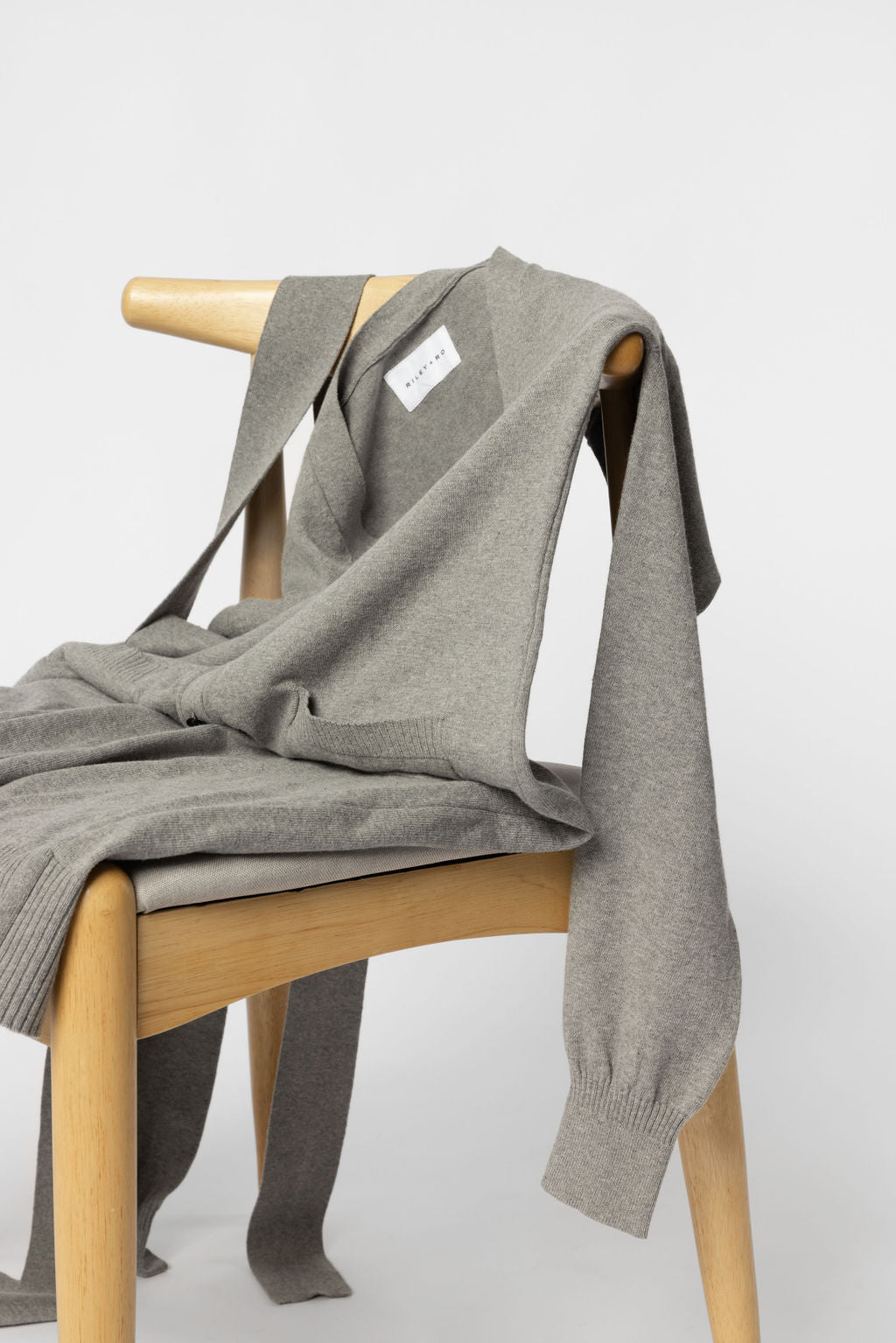 Minimalist Capsule Wardrobe 100% Organic Cotton Gray Cardigan Sweater Dress