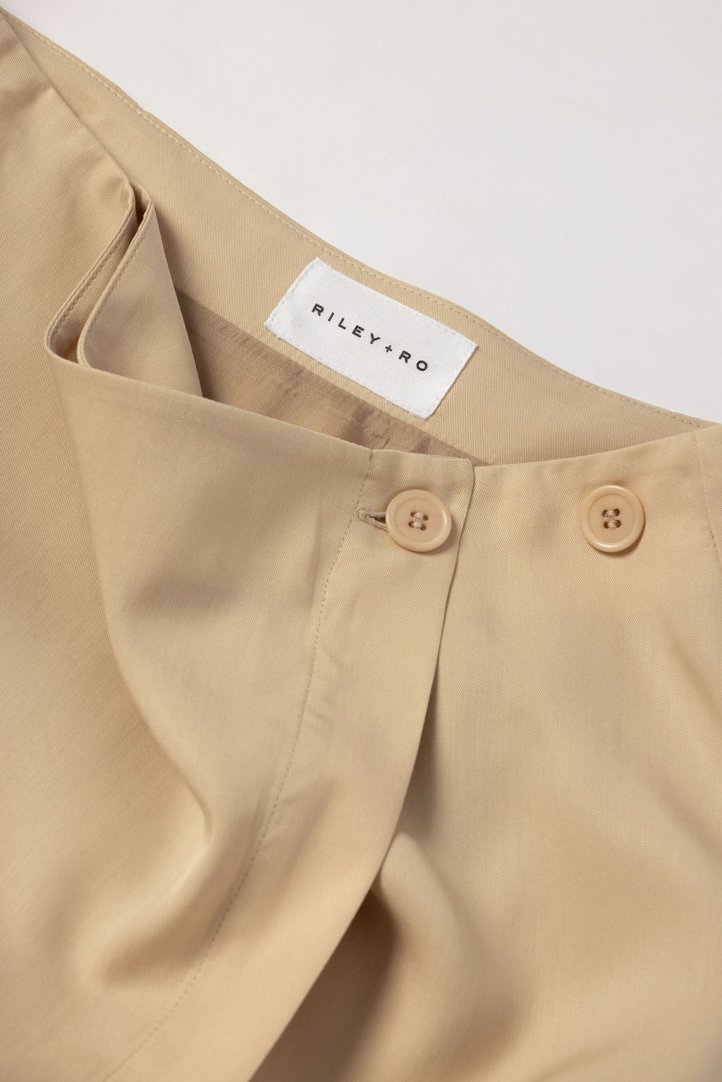 Minimalist Capsule Wardrobe for Work Cream Skirt Adjustable Waist Buttons