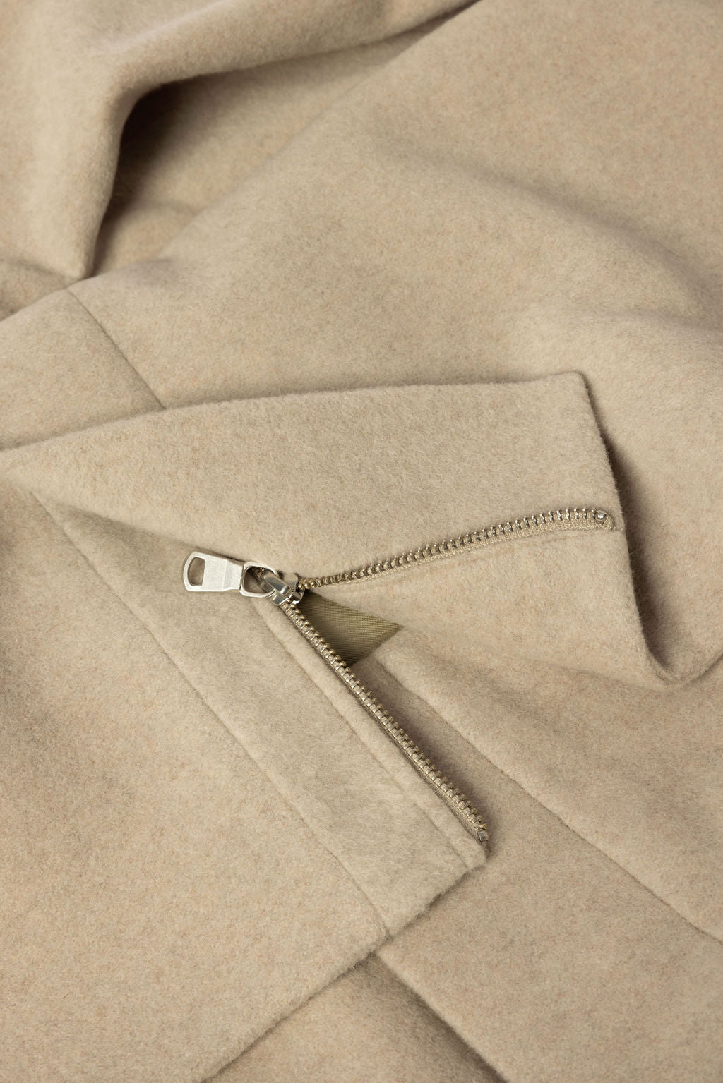 Minimalist Capsule Wardrobe Full Length Turns to Cropped Trench Coat in Tan Zipper Details