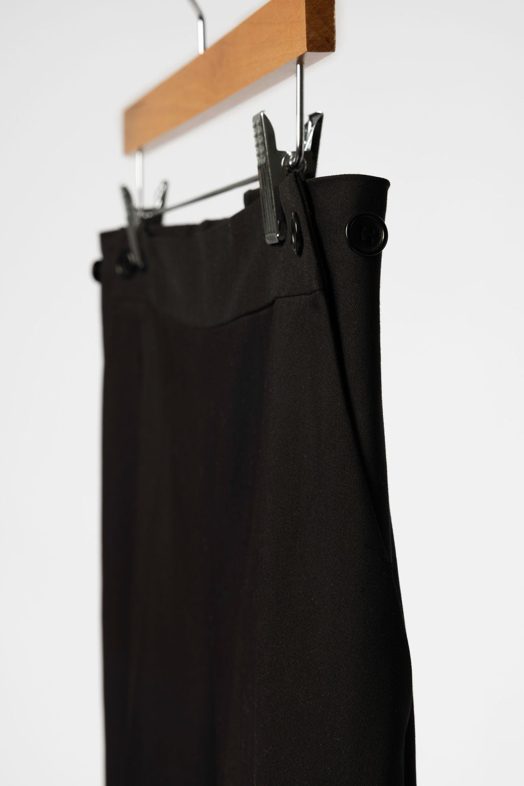 Minimalist Capsule Wardrobe High waisted, Wide Leg Trousers in Black on Hanger